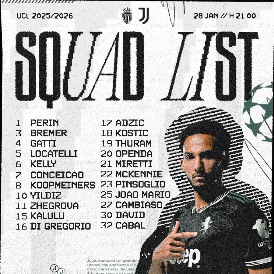 kaiyun管理-尤文欧冠末轮客战摩纳哥大名单：伊尔迪兹领衔，戴维在列